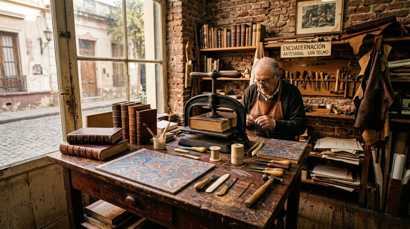 Taller de encuadernación artesanal en San Telmo Buenos Aires